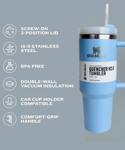 STANLEY Quencher H2.0 FlowState Stainless Steel Vacuum Insulated Tumbler with Lid