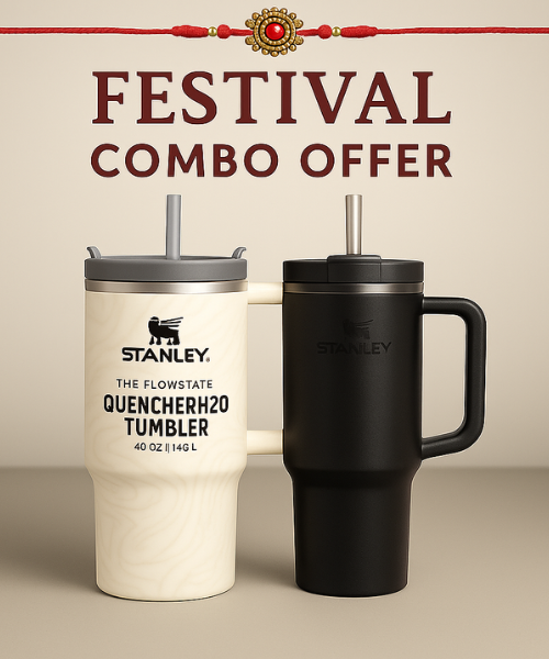 Galaxy Store Stanley 40oz Beige Black Stainless Steel Vacuum Tumbler with Lid & Straw