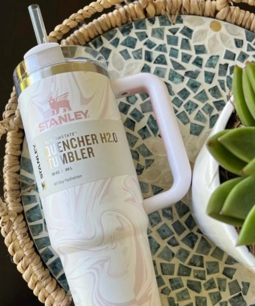Stanley Beige Tumbler – Insulated Stainless Steel Travel Mug