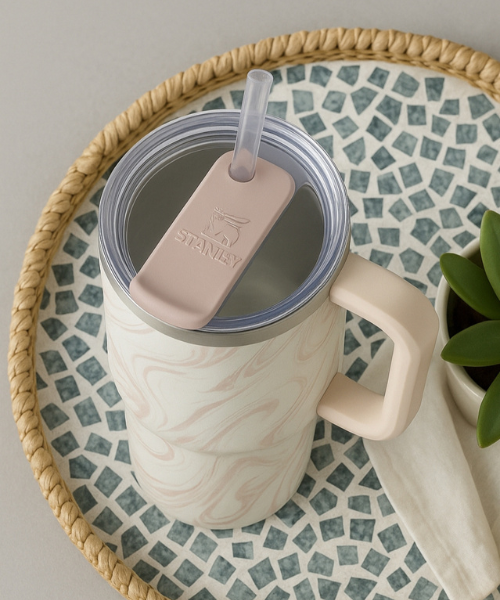 Stanley Beige Tumbler – Insulated Stainless Steel Travel Mug